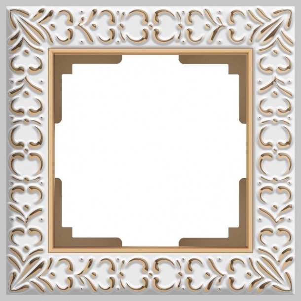 Рамка Antik на 1 пост белое золото WL07-Frame-01 4690389099175