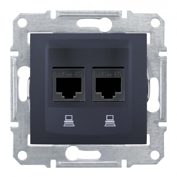 Розетка компьютерная 2хRJ45 Schneider Electric Sedna STP SDN5000170