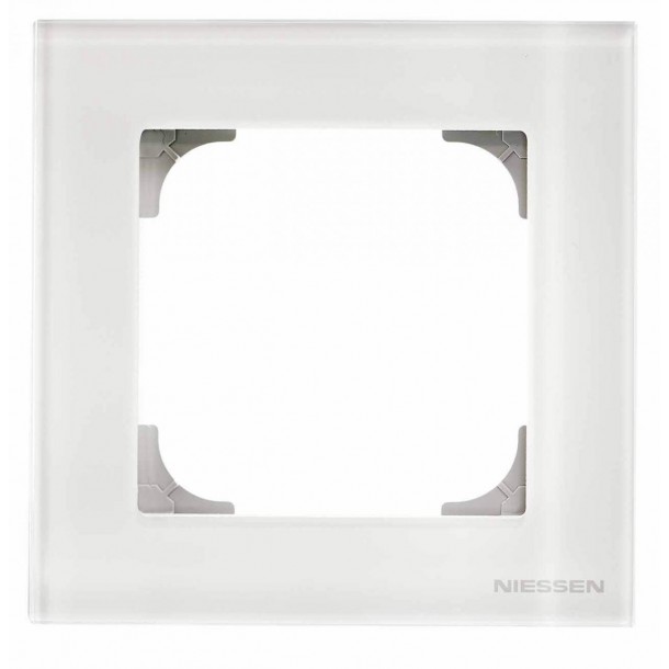 Рамка 1-постовая ABB Sky стекло белое 2CLA857100A3001