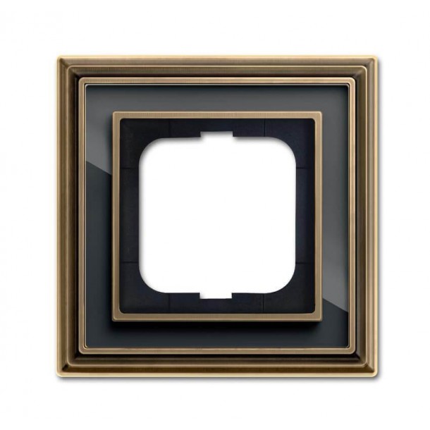 Рамка 1-постовая ABB Dynasty латунь античная/черное стекло 2CKA001754A4585