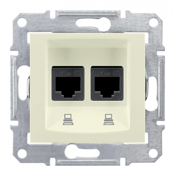 Розетка компьютерная 2хRJ45 Schneider Electric Sedna STP SDN4600147