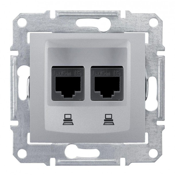 Розетка компьютерная 2хRJ45 Schneider Electric Sedna STP SDN4600160