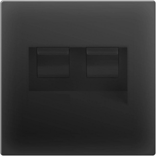 Розетка двойная Ethernet RJ-45 черный матовый WL08-RJ45+RJ45 4690389073564