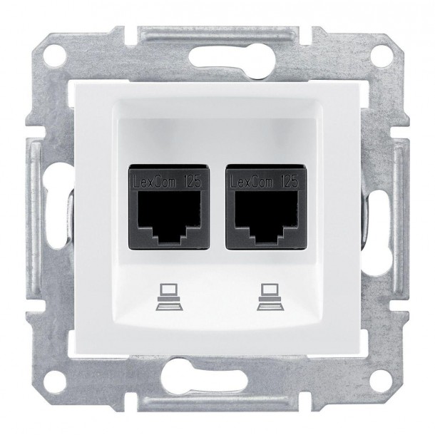 Розетка компьютерная 2хRJ45 Schneider Electric Sedna UTP SDN4800121