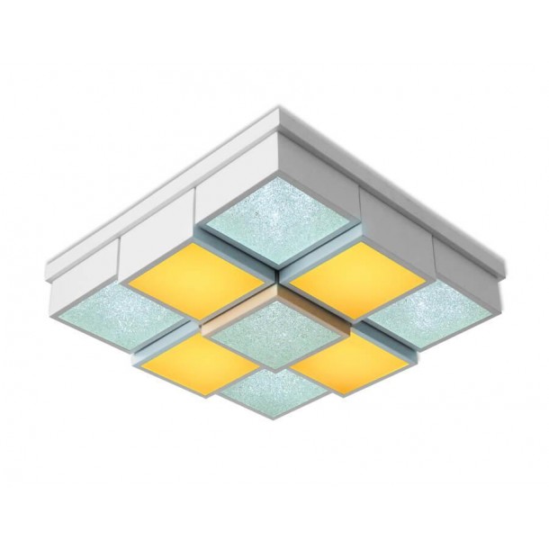 Потолочный светодиодный светильник Ambrella light Orbital Crystal Sand FS1540 WH/SD 108W D540*540