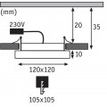 Встраиваемый светодиодный светильник Paulmann Panel Areo 92953